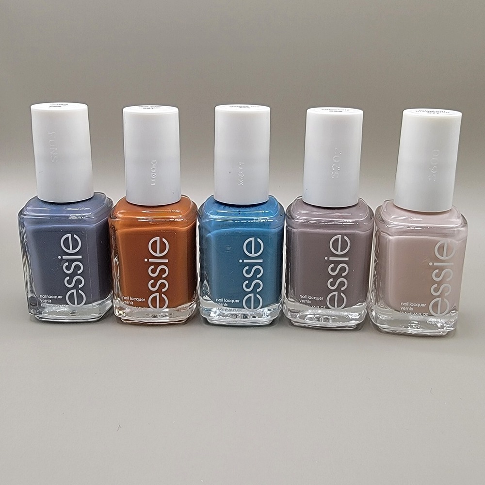Essie Nail Polish Neutral Colors‎ Blue Gray Beige Lot of 5 Quick Dry